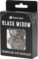 Black Widow Snowglobe D20 Necklace